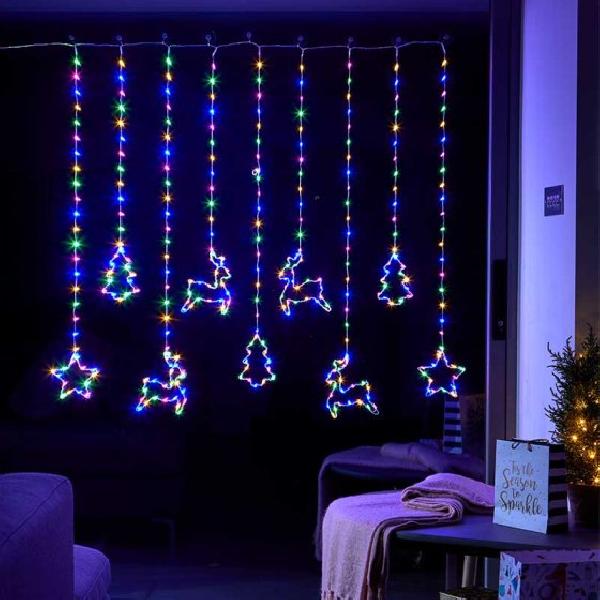 Festive Curtain Lights Multi Coloured