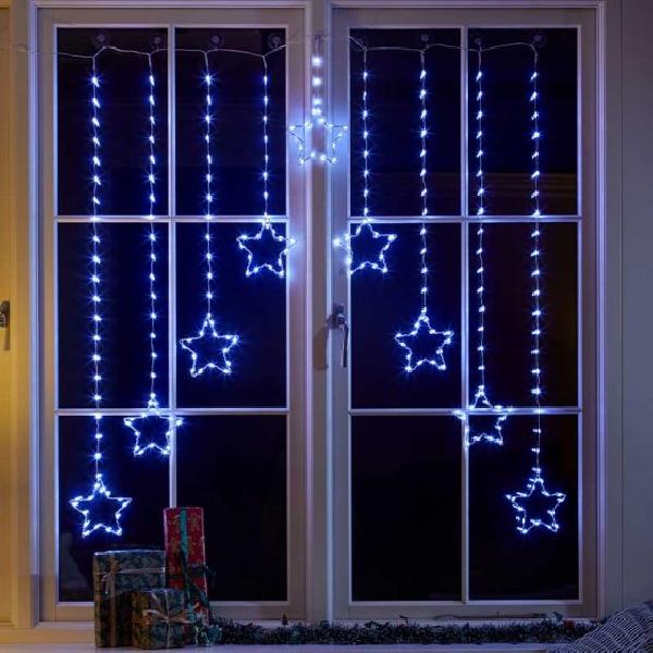 Star Curtain String Lights Cool White