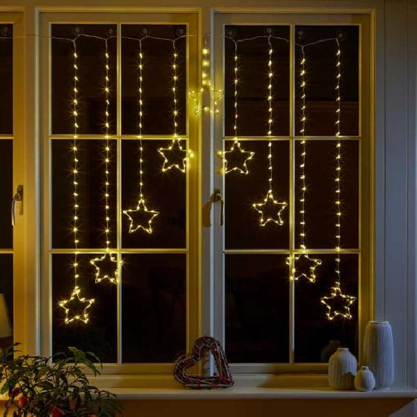 Star Curtain String Lights Warm White